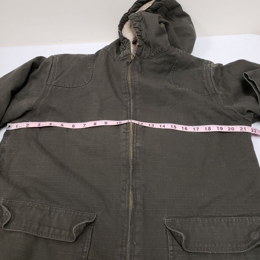 Walls Blizzard Pruf Army Green Canvas Sherpa Lined Coat Size Youth XL 16/18 - Picture 11 of 15